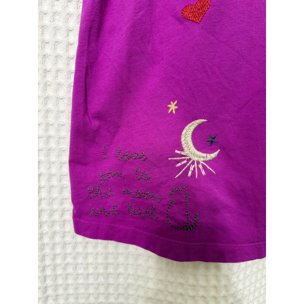 Johnny Was Kai Pink Purple Embroidered Short Sleeve Relaxed Tee Top Sz XL - Picture 7 of 9